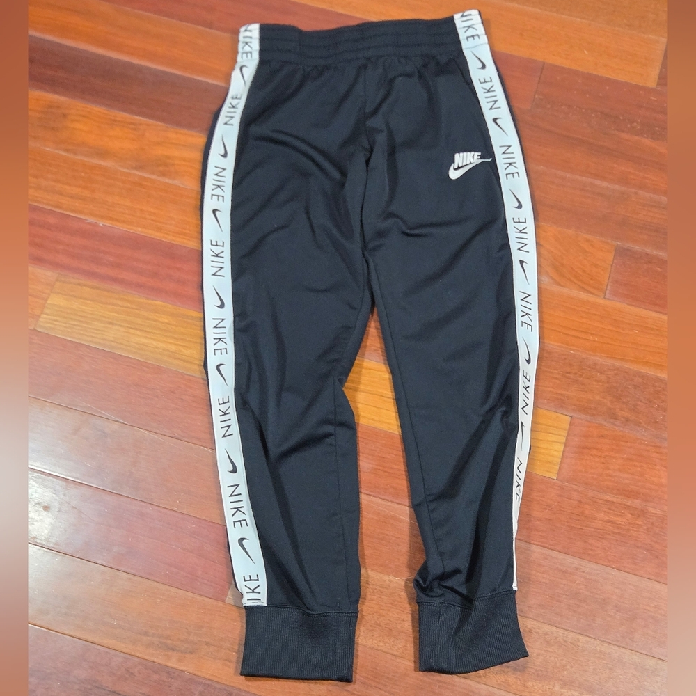 Nike Boys Black Joggers with Logo Trim Size Large